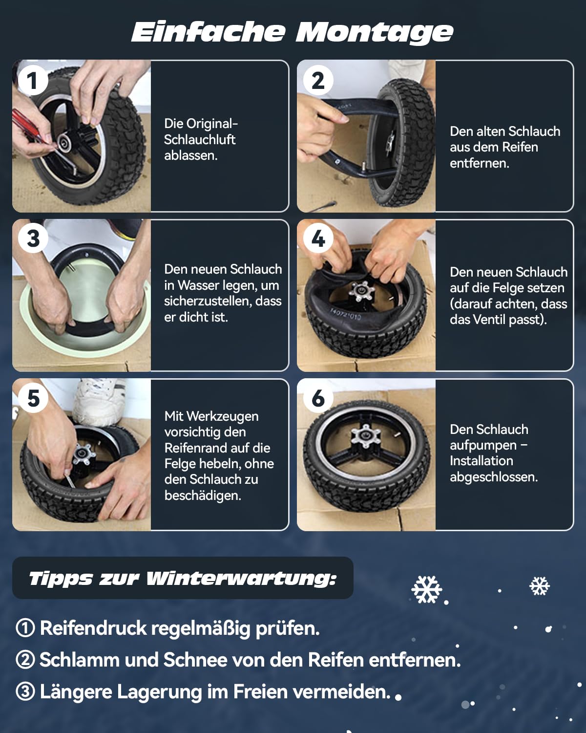 Satgoo E Scooter Tire 8 1/2 x 2, Offroad Terrain Tire + Thickened Inner Tube - Superior Grip, Comfortable - Various Complex Roads, 50/75-6,1-8,5 inch Tire for Xiaomi Pro 2/1S/Mi 3 etc.