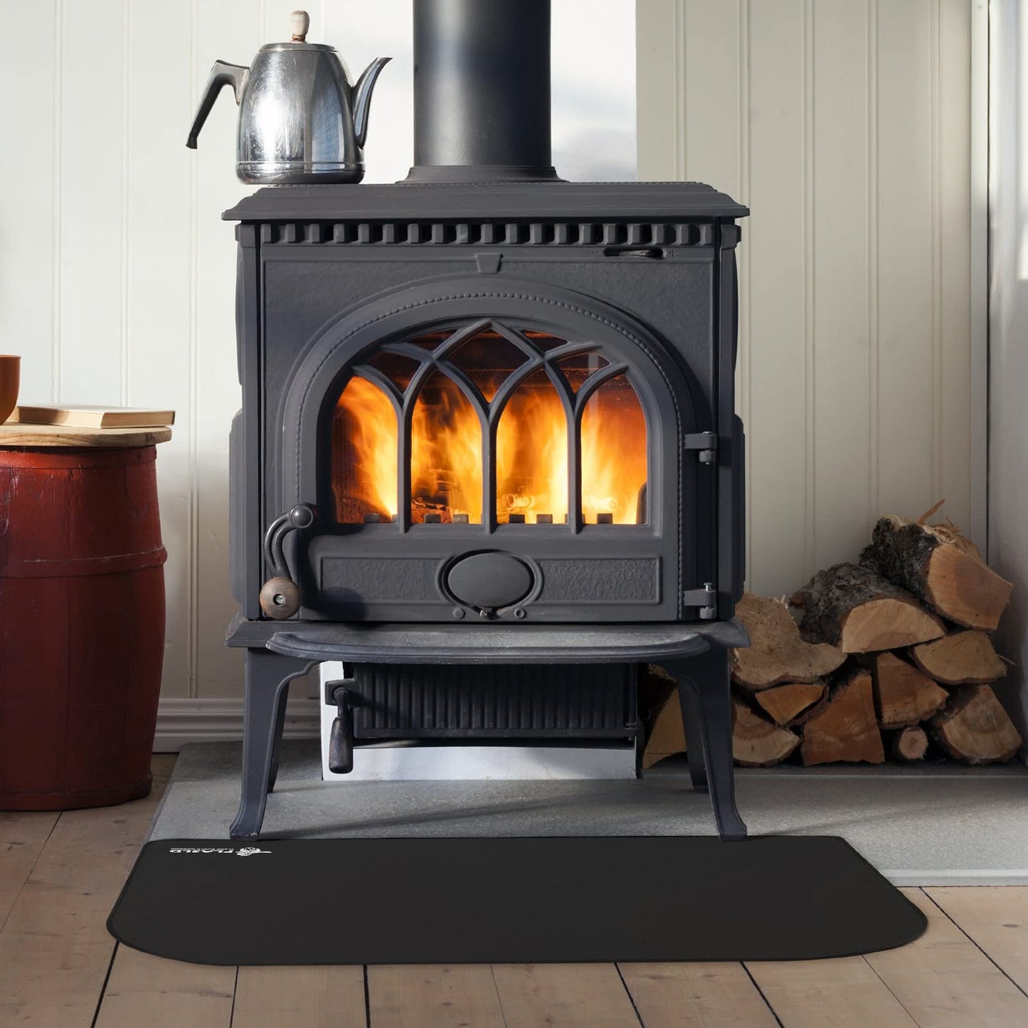 FLASLD Fireproof mat for indoor, flame-resistant mat for outdoor, fiberglass carpet for stove and chiminea, ember protection mat for wood stoves (32×48 inch)