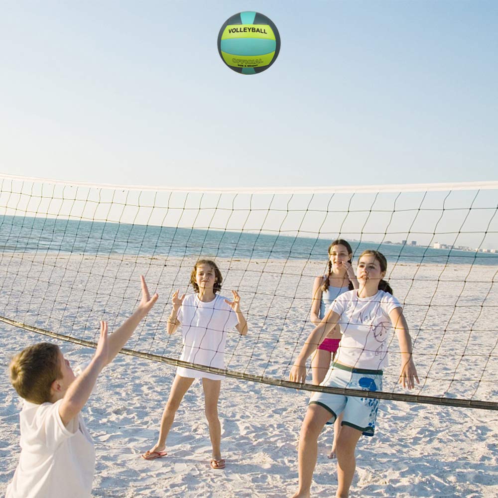 PECOGO Volleyball Size 5 PU Leather Soft Indoor Outdoor Volleyballs Sports Training Game Ball for Beginners, Teens, Adults, 8.2