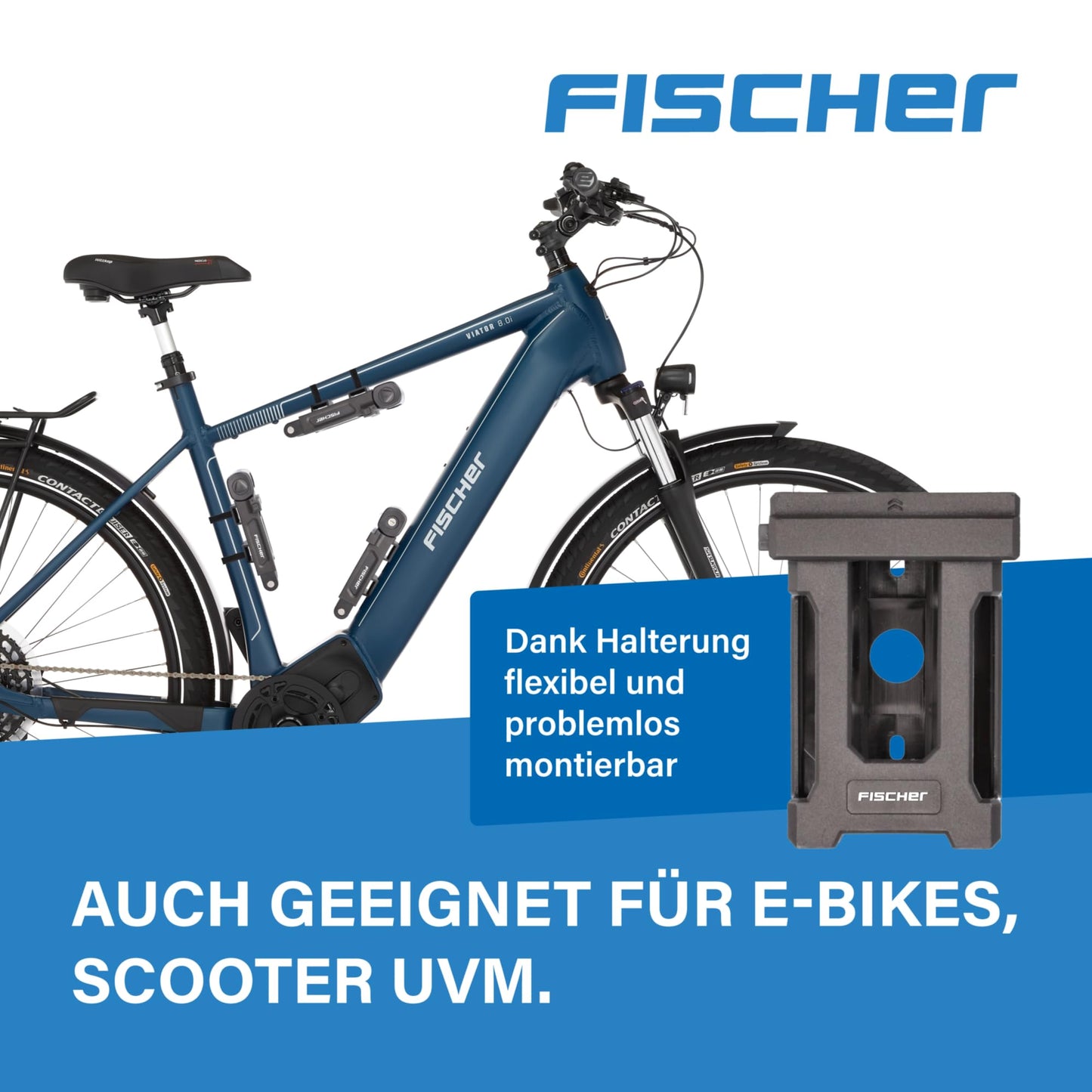 FISCHER Bike Folding Lock PROTEC PLUS FK110, high security with hardened special steel, includes holder and 3 keys, Length: 110cm, Black