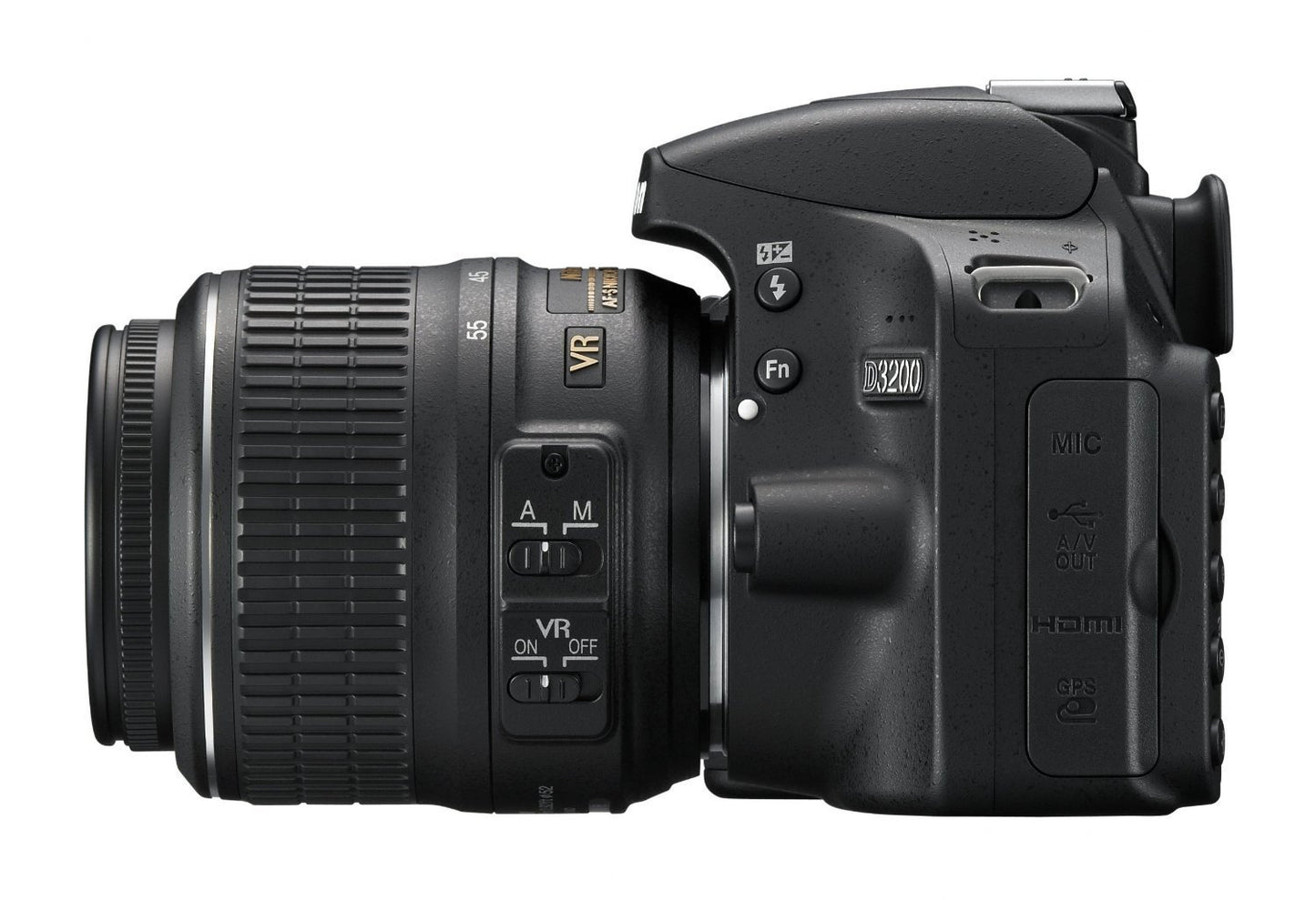 Nikon D3200 SLR digital camera (24 megapixels, 7.4 cm (2.9 inch) display, Live View, Full HD) kit including AF-S DX 18-55 VR II lens black