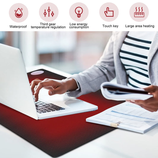 Desk pad Heated, 80x33cm Heated mouse pad with heating function Mouse pad with 3 heat levels Waterproof heating pad Desk mat, Heated desk pad for PC laptop Home Office