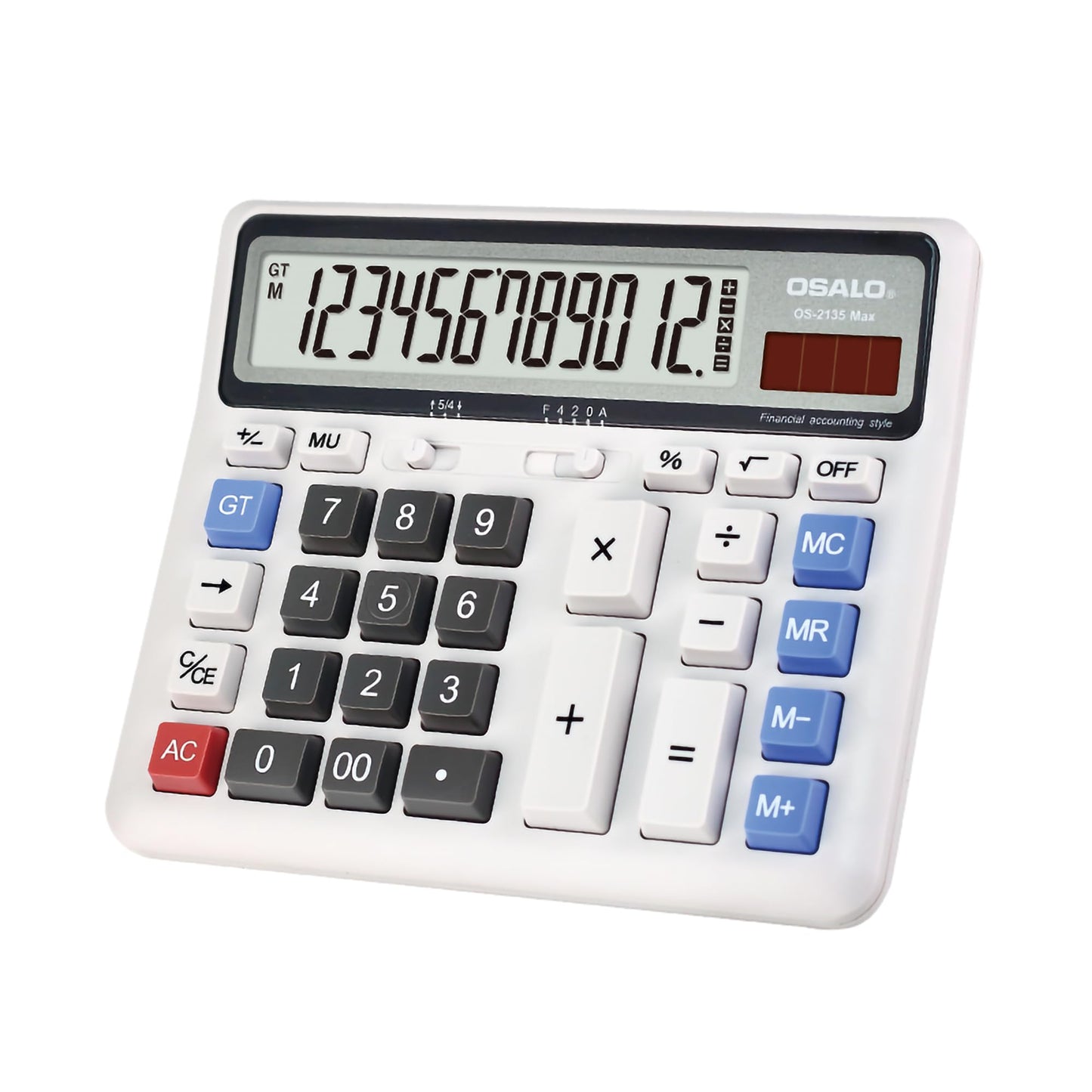 Desktop calculator accounting Extra large LCD display Big button pocket calculator 12-digit electronic solar desktop calculator (OS-2135)