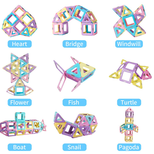 Magblock Magnetic Building Blocks - Magnet Construction Build Blocks Kids Gift Toy for Boys and Girls 3 4 5 6 7 8 years old (80 Pieces)