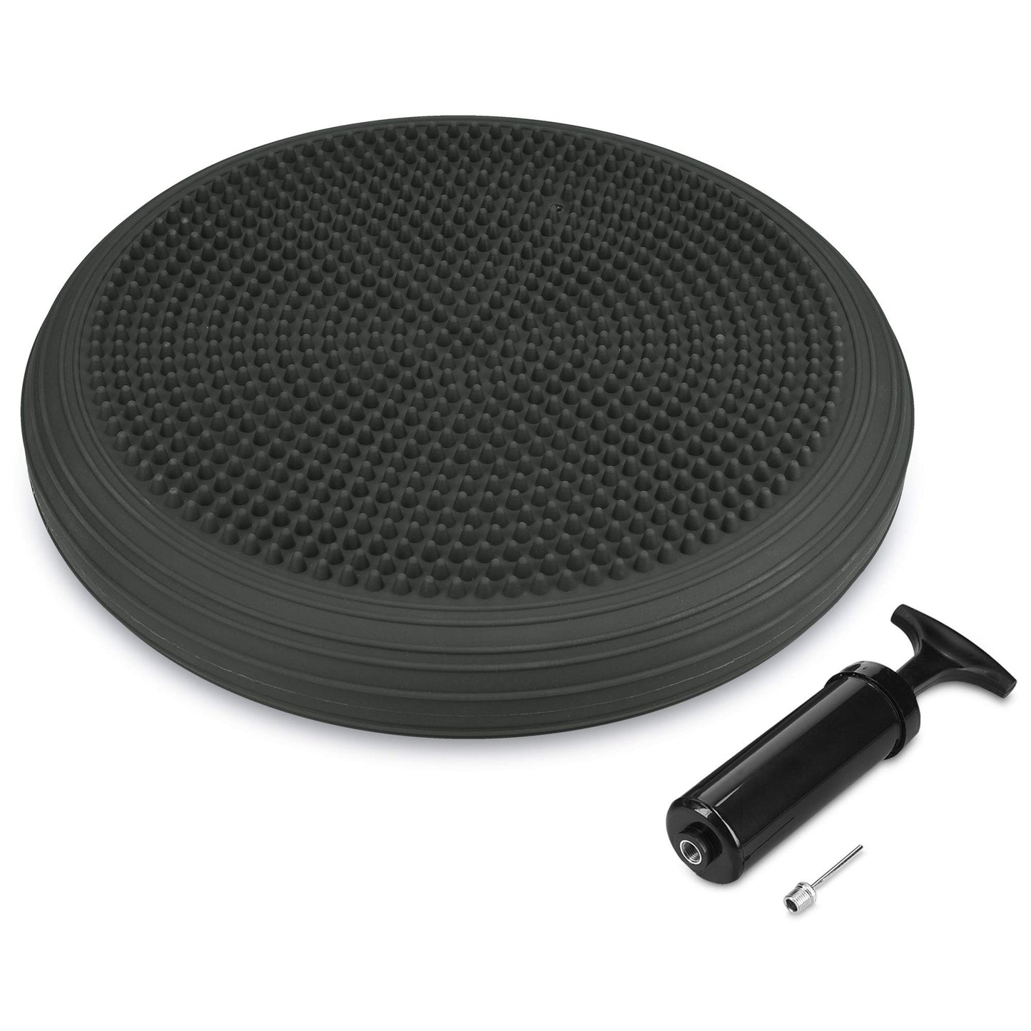 Navaris balance cushion ball seat cushion with air pump - balance mat cushion seat cushion back training - knobs and smooth