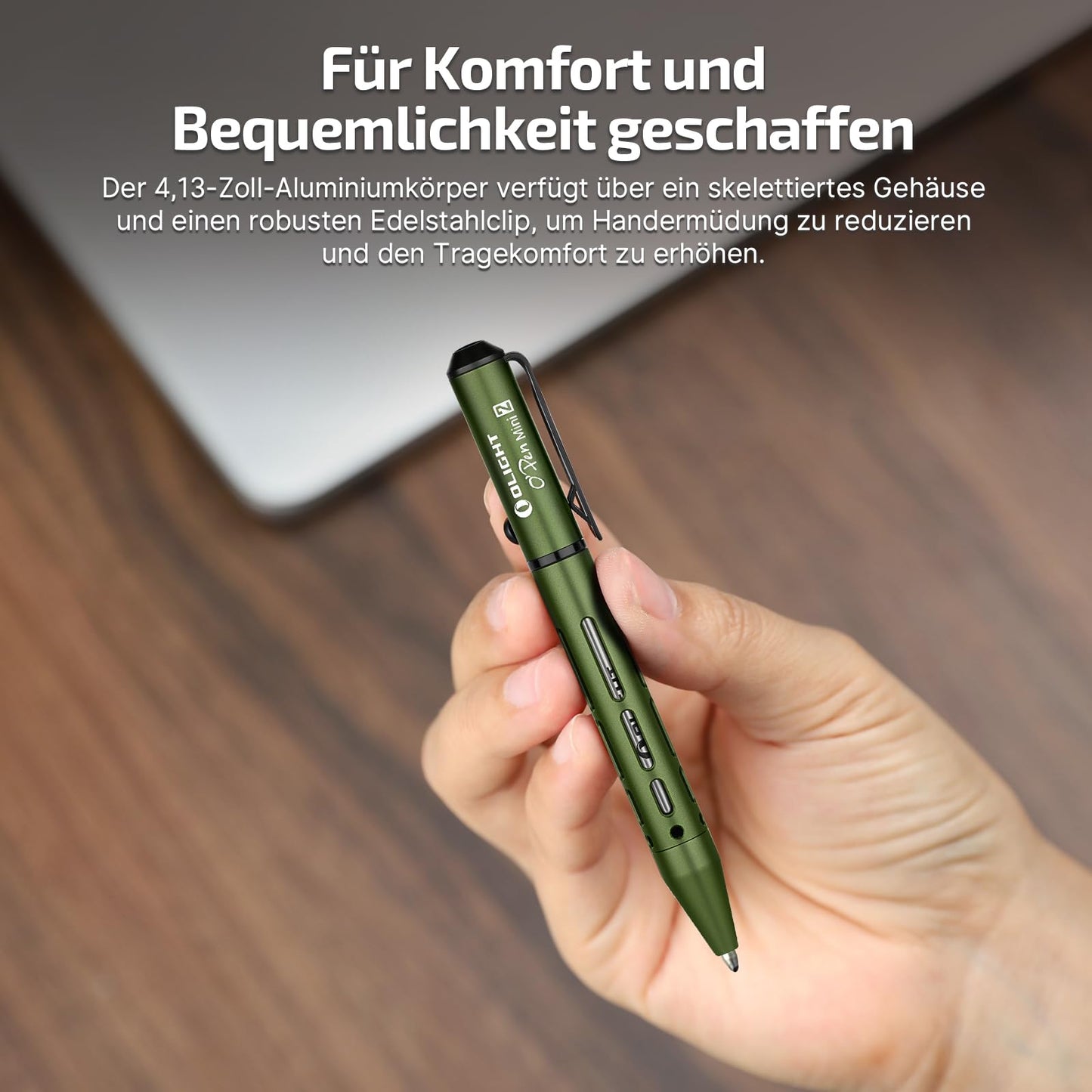 OLIGHT OPEN Mini 2 multifunctional pen and pencil, black ink, suitable for office, business, outdoor (Green)