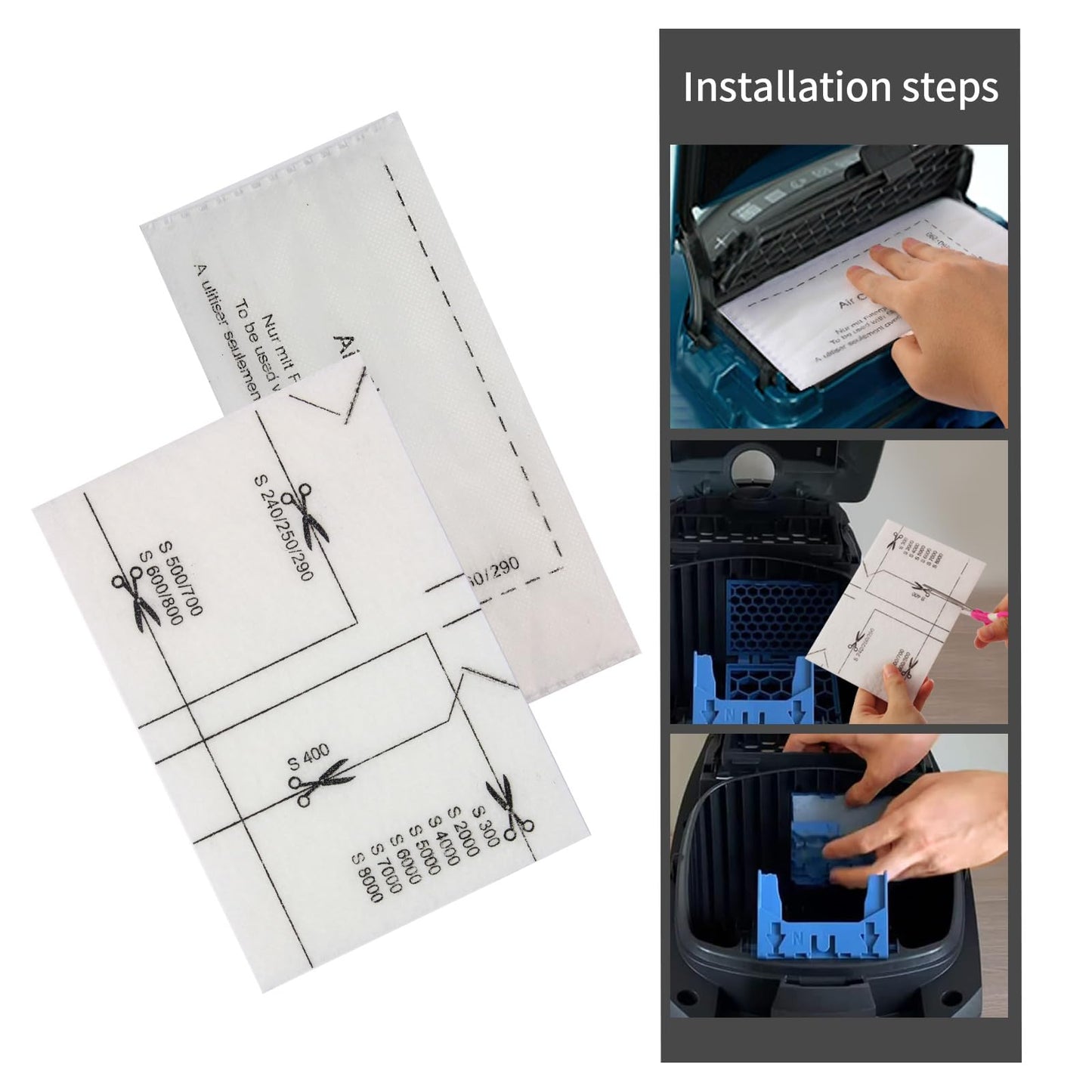 12 GN vacuum cleaner bags 3D dust bags compatible with Miele, GN dust bags compatible for Miele bags 3 HEPA filters 6 microfilters, Complete C2 C3 S2 S5 S8 for S4000, S5000, S6000 & S8000 series.