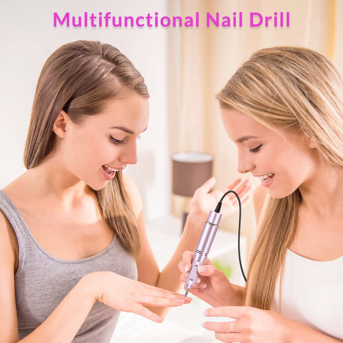 Electric nail file for Mother's Day Rechargeable 30000 RPM Professional Electric Nail Drill, metal nail drill with adjustable speed for manicure and pedicure.