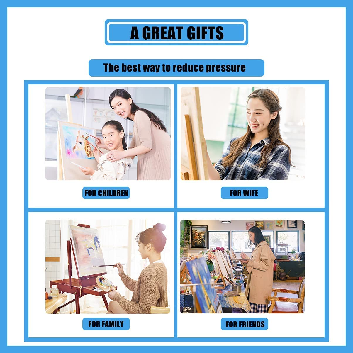 Generic 6 Piece Paint by Numbers for Adults and Kids Beginners, Realistic Landscape Oil Painting Canvas for Home Décor, Unframed (12X16in)(30X40cm), Unisex, Acrylic, Non-Foldable