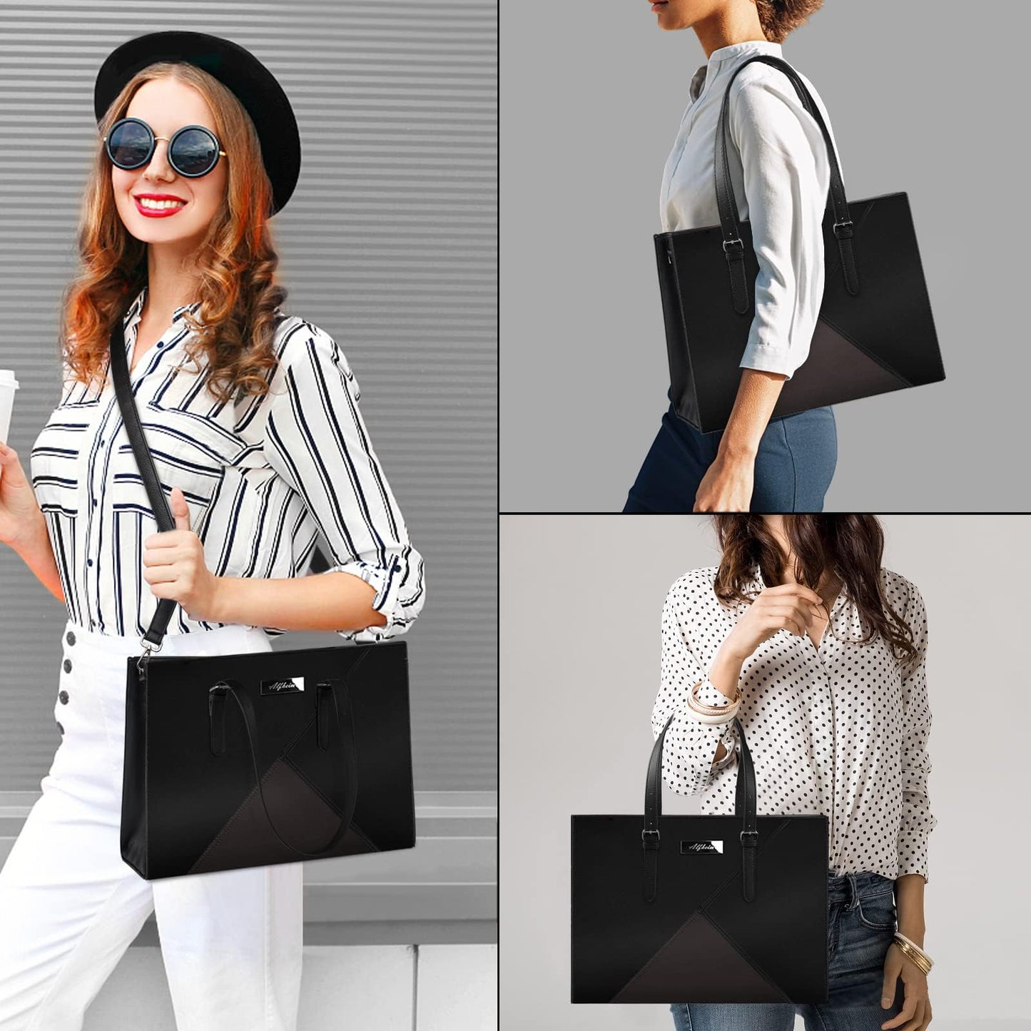 Alfheim Women's Laptop Briefcase 15.6-16 Inch Women's Shoulder Bag Large Briefcase Office Shopping College Compatible with MacBook Air/MacBook Pro 14 Inch A2442
