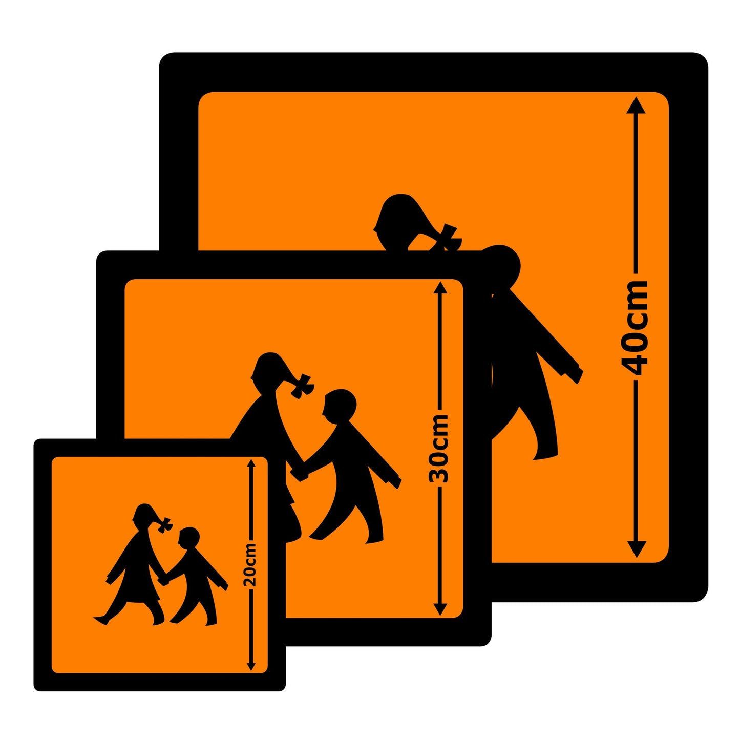 2x School bus sign Magnet sign Warning sign School bus sign Magnet car sign Caution sign (double pack 40x40cm)