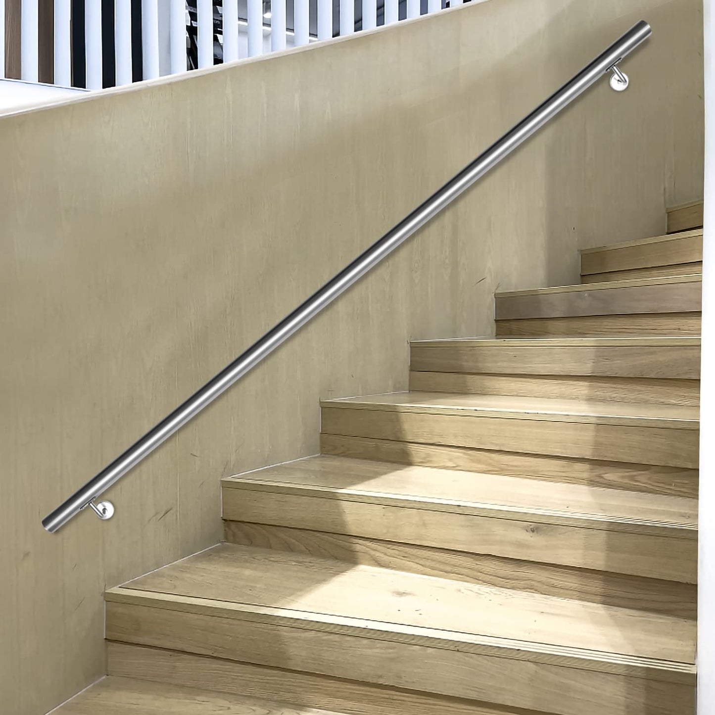Ansobea handrail 180cm, stainless steel stair rail longer rail, for indoor and outdoor stairs, stair railing