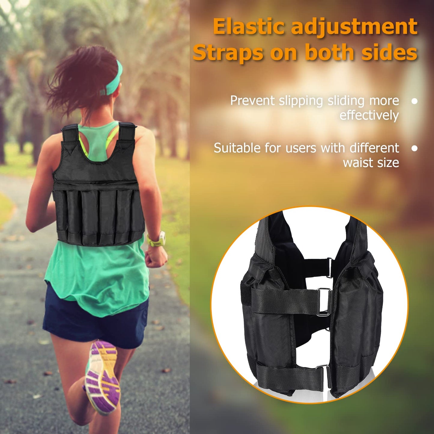 Weighted vest, 50kg training vest, running vest, adjustable weight vest, running jacket. Empty weight vest, heavy sand jacket for strength training, weight loss fitness training vest.