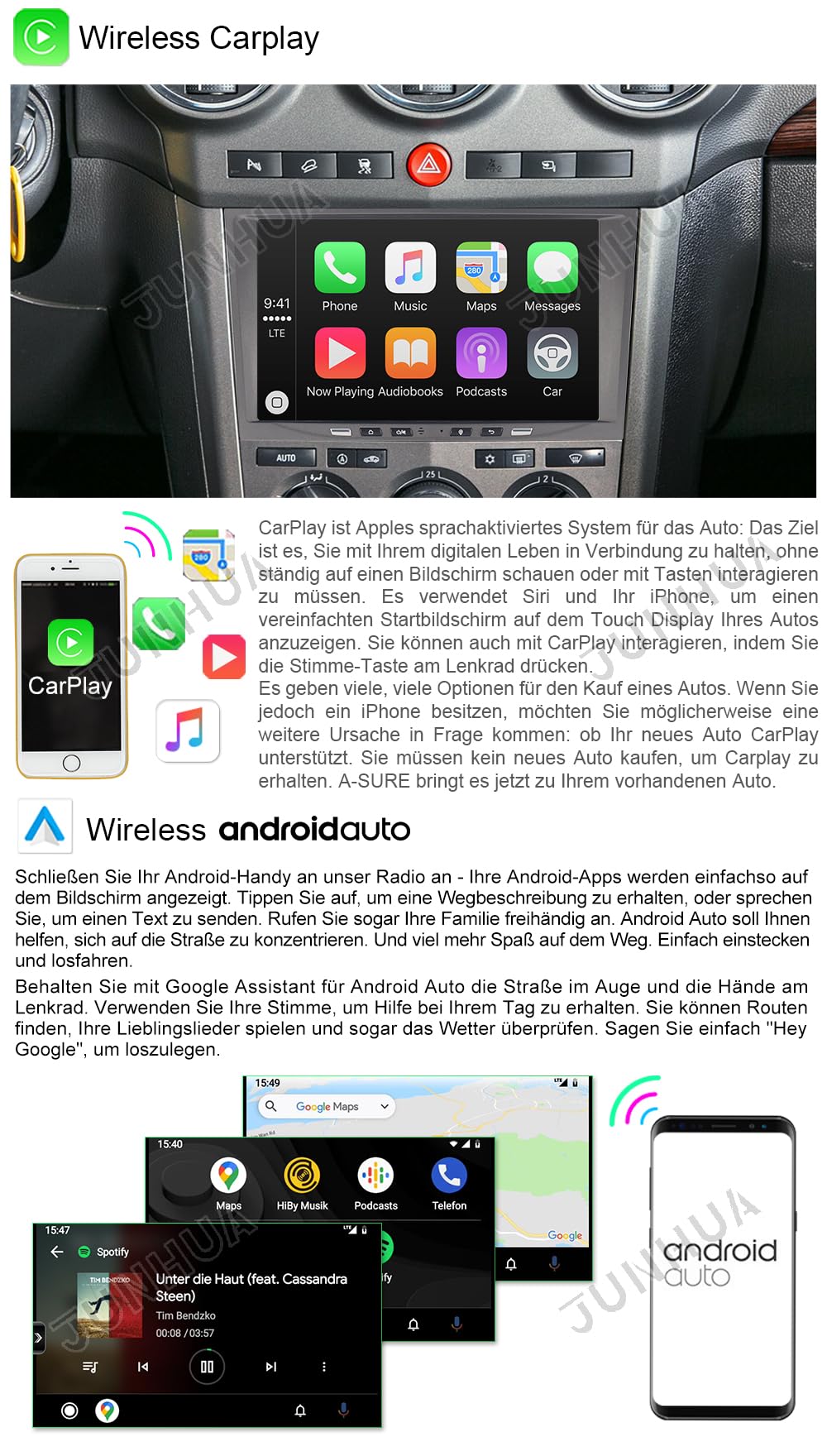 JUNHUA 8" Android 13 2GB+32GB Car Stereo for Opel Corsa c d h Vectra Astra Zafira Meriva Vivaro Twintop Signum Radio Wireless Carplay Android Auto GPS Nav Bluetooth WiFi (Gray)