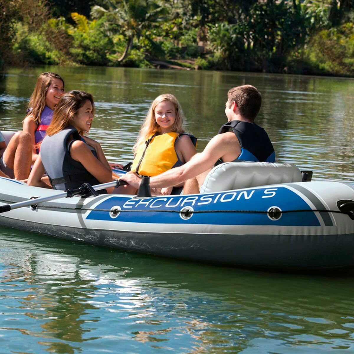 Intex Excursion 5 Set inflatable boat - 366 x 168 x 43 cm - 4 parts - Multicolor