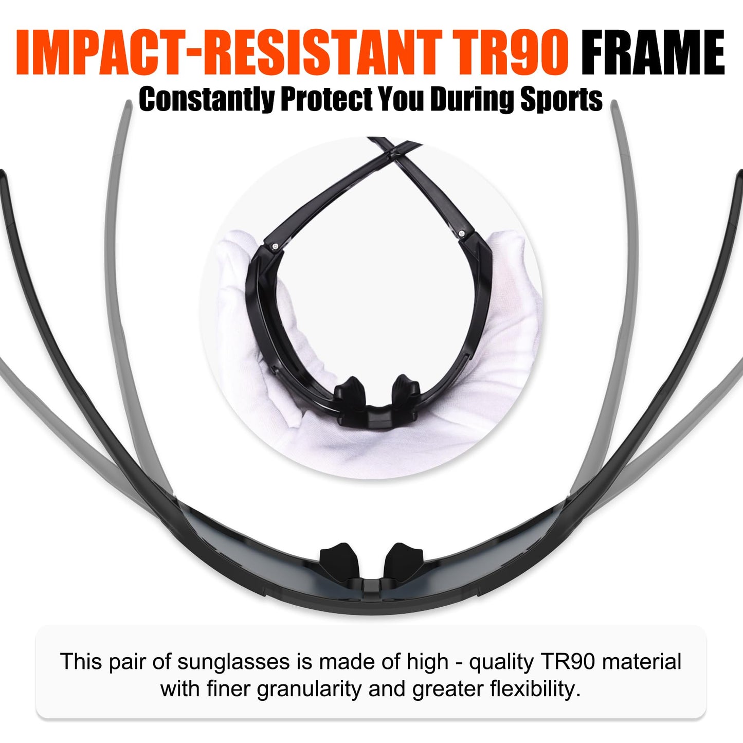 X-TIGER Cycling Glasses, Men Women Sports Sunglasses, UV400 with 5 Interchangeable Lenses, Durable TR90 Frame, with Adjustable Glasses Strap & Ear Hooks, Outdoor Sports/Cycling/Running/Driving/Fishing/Golf