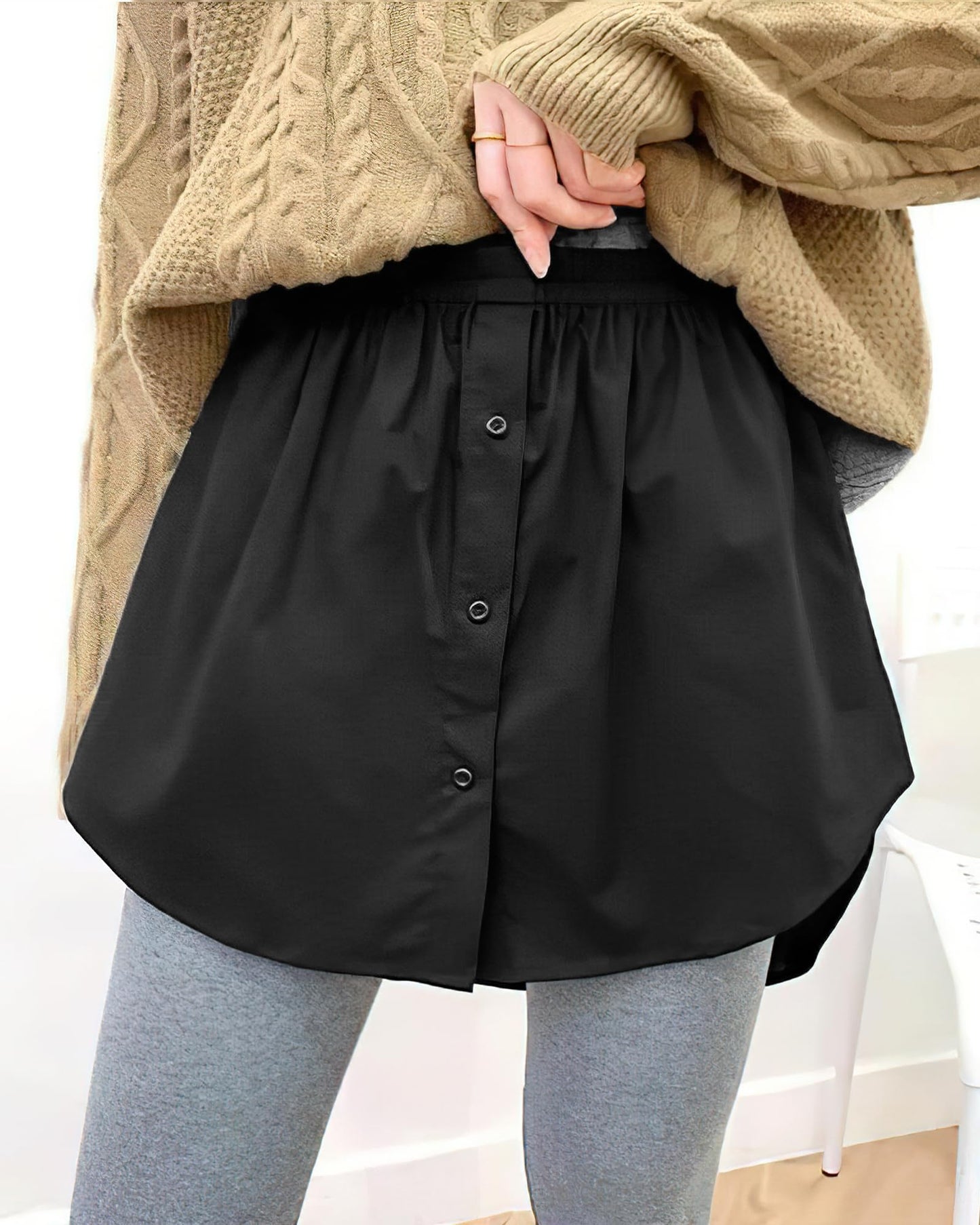 Auranso blouse skirt women's shirt extension blouse extension blouse skirts underskirt shirt extensions 1/2/3 pieces Multicolored 46