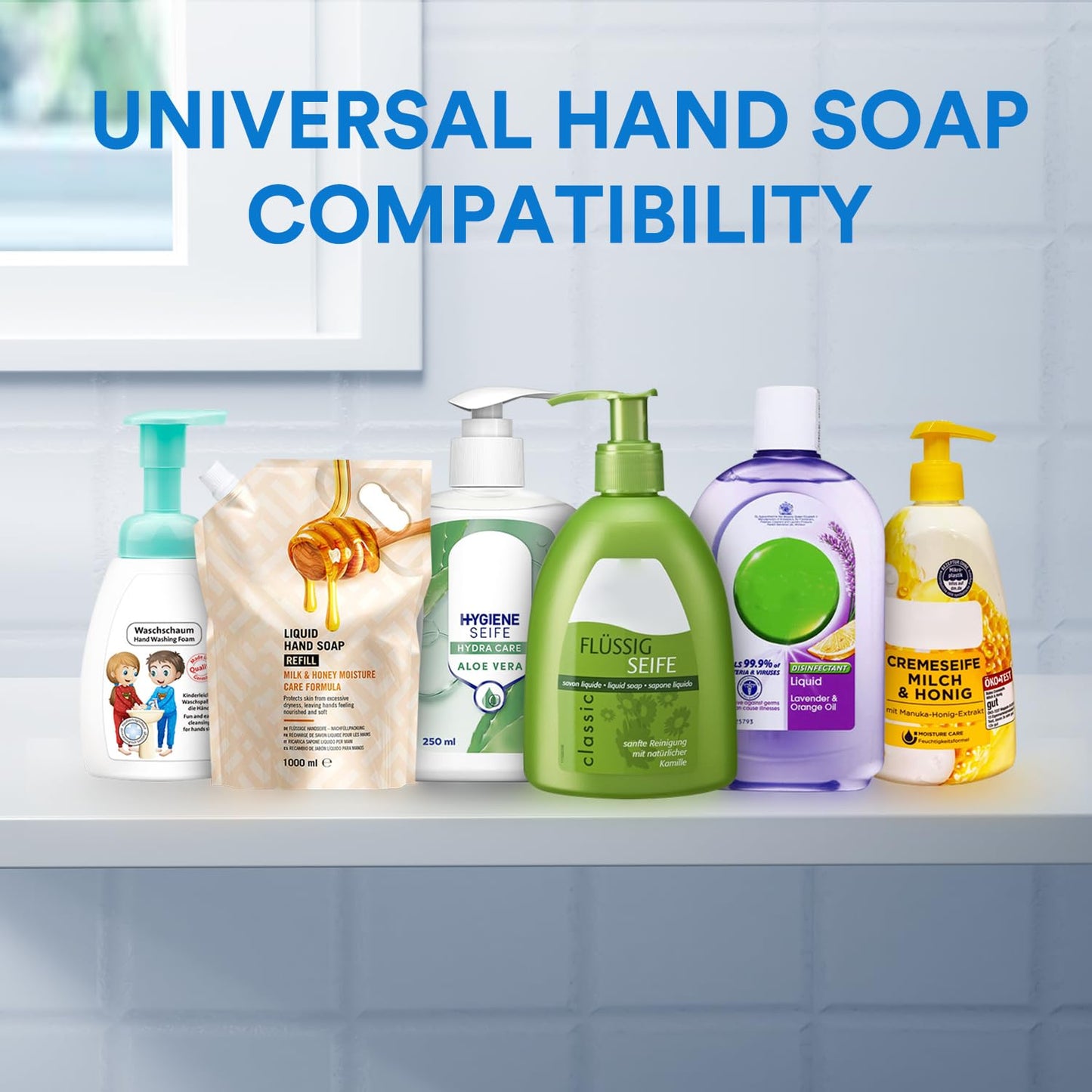 Amyzavls Automatic Soap Dispenser with Digital Display, Touchless 380ml Soap Dispenser Wall Mount with Sensor, USB Rechargeable for Bathroom, Kitchen