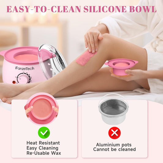 iFanzeTech Wax Machine Waxing Set for Women: Wax Hair Removal - Wax Warmer Waxing Kit for hair removal with 5 packs of Waxing Beads, Wax Machine Hot Waxing Kit Set for Home Salon