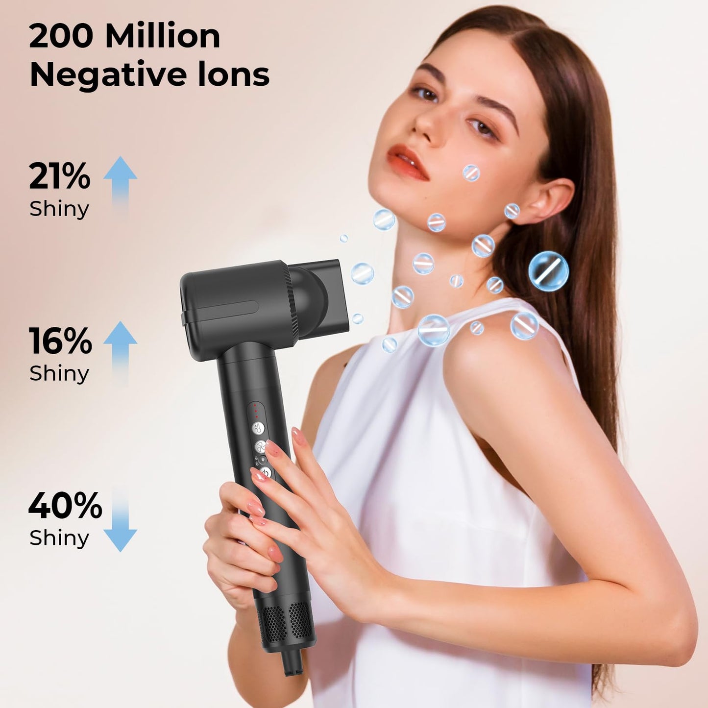 Airstyler 7 in 1, UKLISS 1400w Hair Styler Hot Air Brush, 30mm Air Curler, 3 Temperature Settings Hair Styler, Ion Blow Dryer Brush Set, for drying, curling, straightening hair.