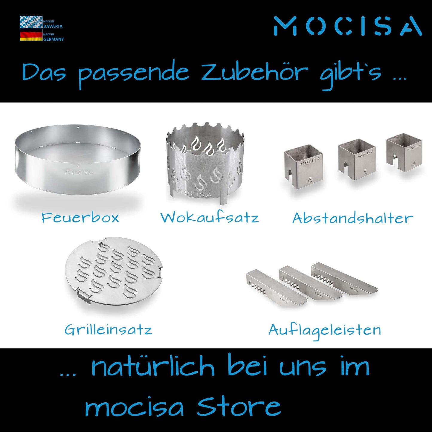 mocisa Universal BBQ Grill Plate 80 cm | Fire Plate | Barrel Grill | Kettle Grill | Ø80 cm Steel Thickness 5mm | made in Bavaria | Plancha | Fire Ring | Grill Ring | BBQ Ring | BBQ Disc