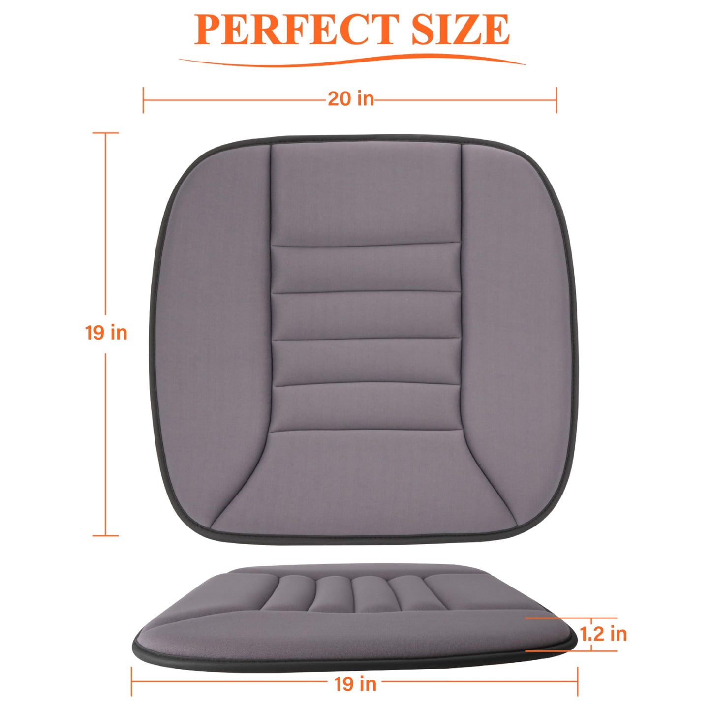 Kingphenix car seat cushion with 3.0 cm comfort memory foam cushion for car and office chair - Gray