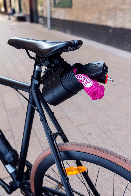 ABUS chain lock Catena 6806K - Lightweight bike lock made of hardened steel with fashionable textile sleeve - Square chain with ABUS security level 6 - 85 cm - Pink