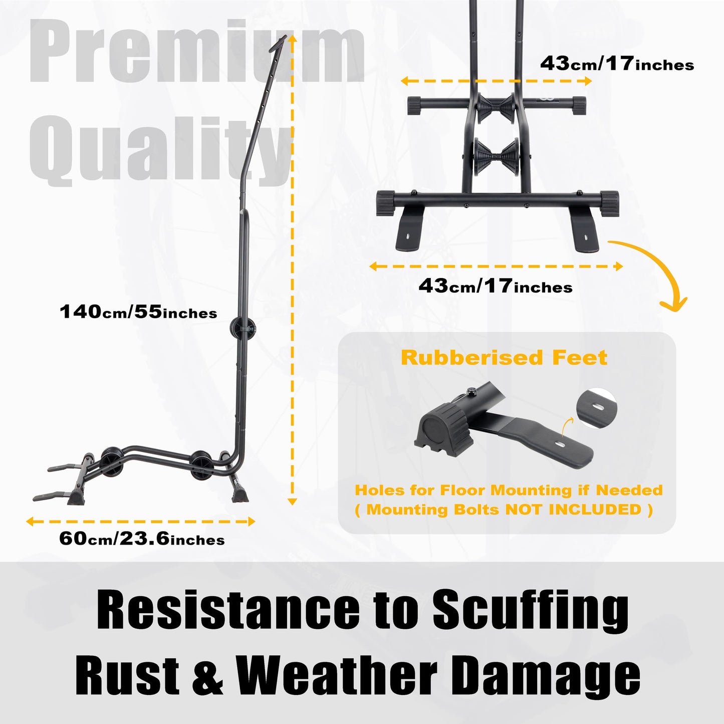 CyclingDeal Bike Stand - High quality adjustable vertical and horizontal bike rack - Safe and reliable storage for MTB and road bikes.