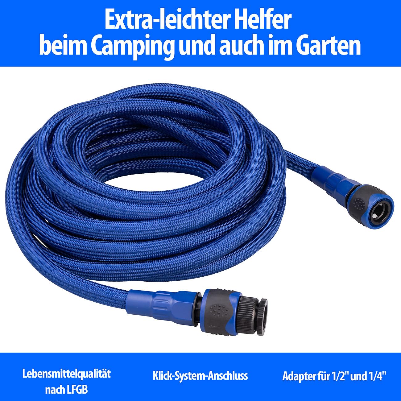Semtec Urban Survival Technology Freshwater Hose: Extra-light water hose, up to 24 bar, with hose connector, 10m (camping equipment RV, highly flexible garden hose).