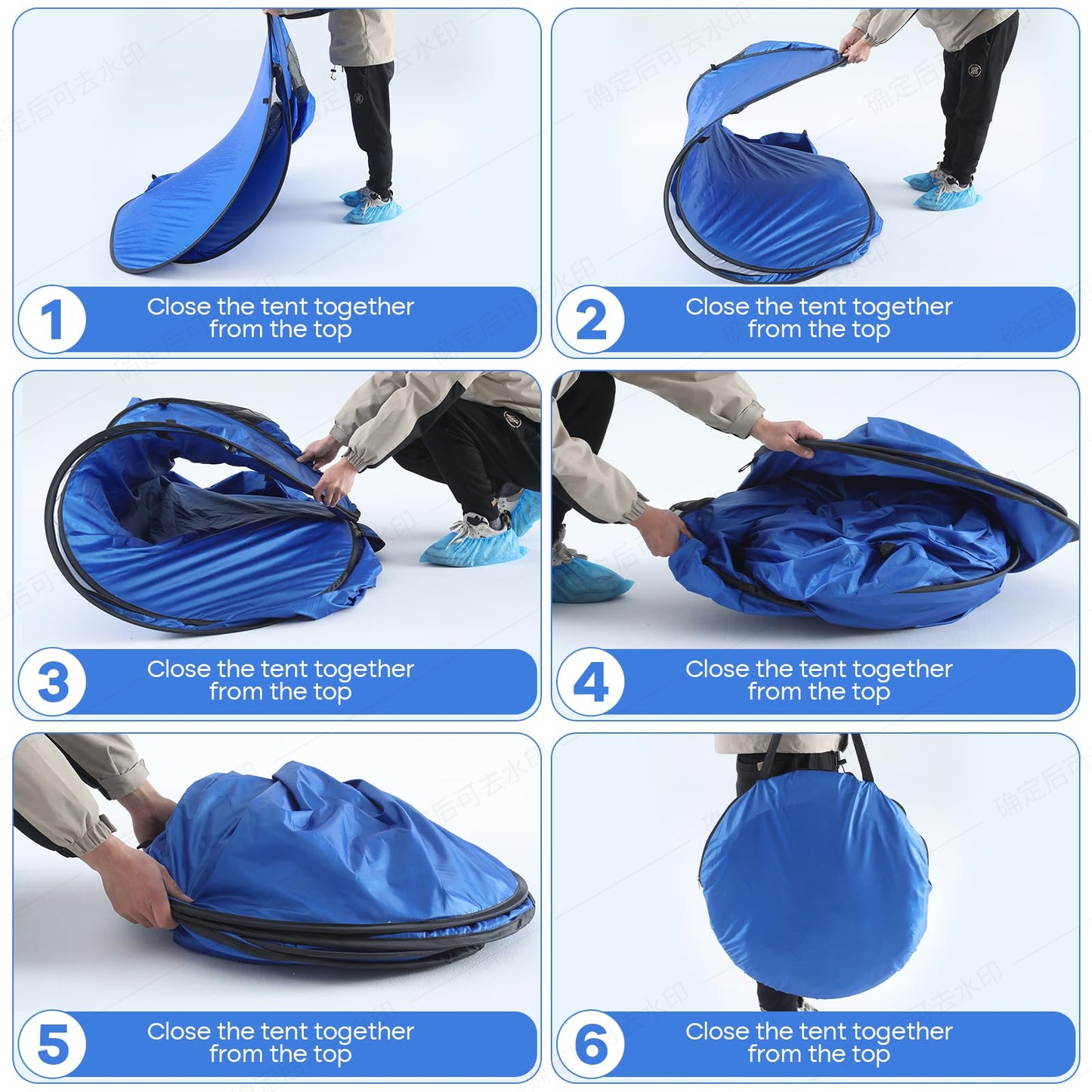 Jsdoin Beach Shelter Pop Up with UV Protection, Pop Up Tent Beach Tent, Suitcase Suitable Tent for L (2-3) People/XL (3-4) People incl. Pop-up Beach Tent for Camping Garden Families with Carry Bag.