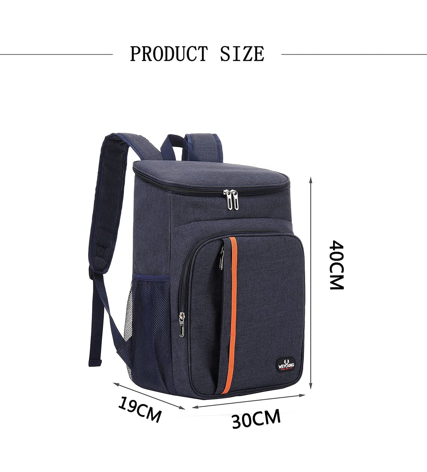 MCXKJ 22L cooling backpack picnic bag cooler backpack big insulated cooler bag, men women cooler bag for camping, BBQ, hiking, picnic (navy blue)