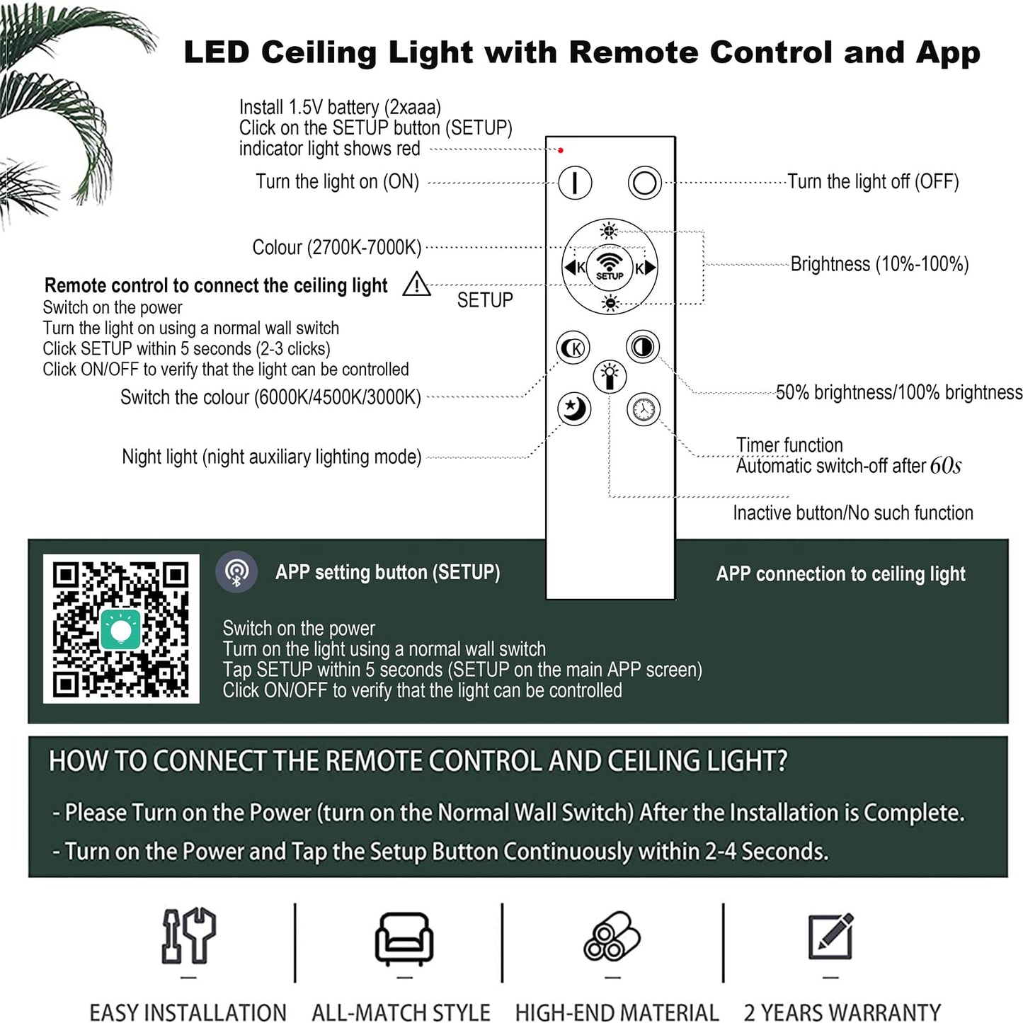 Narwhal Dimmable LED Ceiling Light 8-Rings Modern Living Room Lamp with Remote Control, Memory, Timer, Function, and Night Light, Ceiling Lamp for Bedroom, Dining Room, Hallway, Office, and Balcony