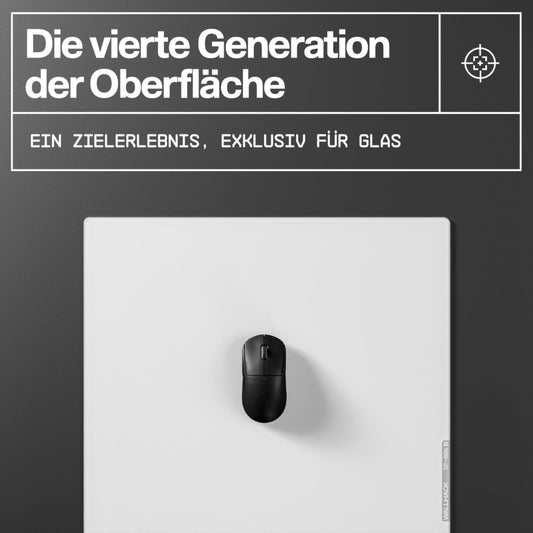 Wallhack SP-004 Glass Gaming Mousepad Professional Esport with special surface for maximum speed and control, large glass pad complete with silicone base - White, XL 49 cm x 43 cm