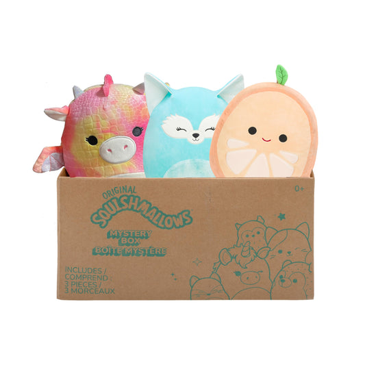 Squishmallows SQCR04665 - Mystery Box includes 3x 20cm Surprise Squishmallows, official Jazwares plush, Mystery 3-pack plush