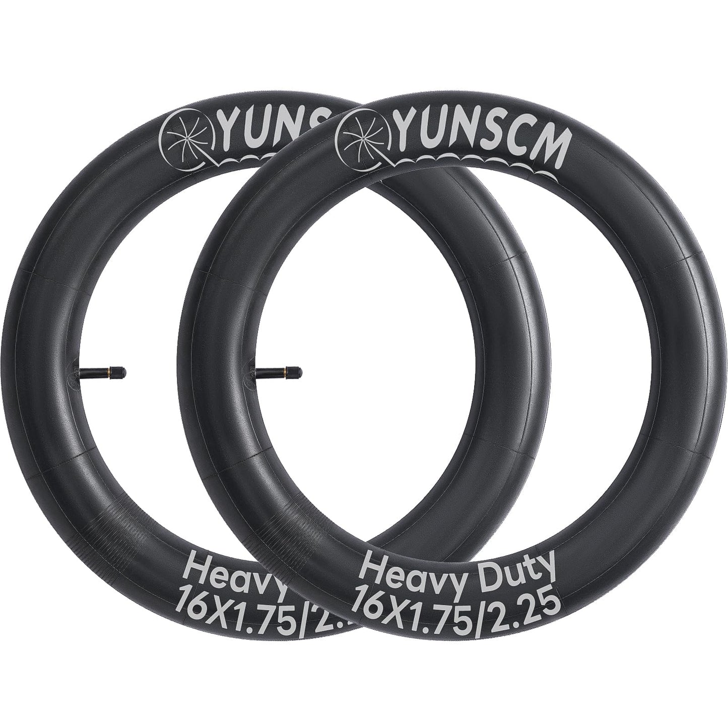 YunSCM 2PCS 45/57-305 Thickened 16 inch Tube 16x1.75 16x1.95 16x2.10 16X2.125 16X2.25 AV32mm Valve Compatible with Road Bikes, Mountain Bikes, Electric Bikes 16 inch Bike Tube 16x1.75/1.95/2.10/2.25