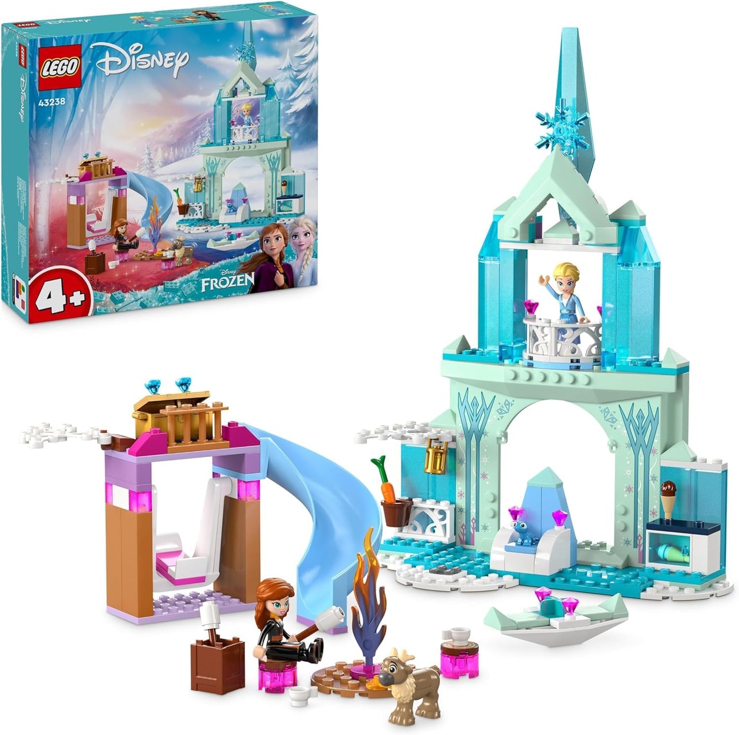 LEGO Disney Frozen Elsa's Ice Palace, Ice Queen Castle Toy with Princess Elsa and Anna Dolls & Disney Princess Anna and Elsa's Magical Carousel, The Frozen Toy.