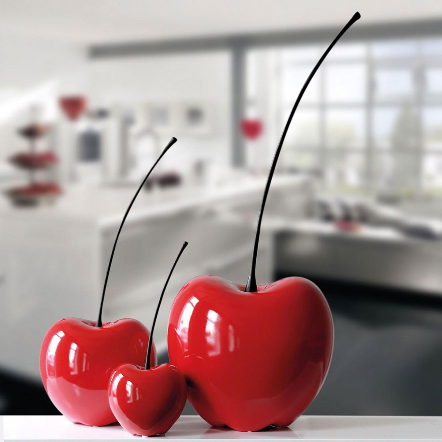 SID Casablanca 36407 Decorative Figure Cherry Passion, Ceramic, Red, 60 x 25 cm
