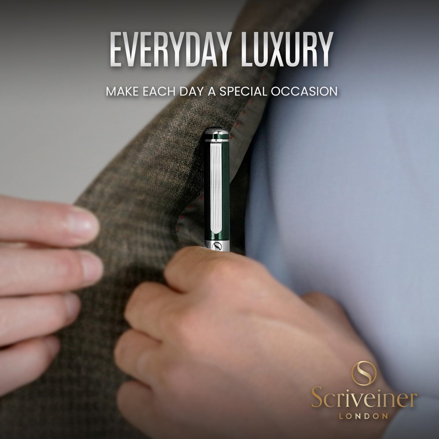 Scriveiner British Racing Green Personalized Pen - Stunning Green Lacquer Luxury, Chrome Finish, German Schmidt Nib (Medium), Best Engraved Fountain Pen Gift Set, Name Engraving
