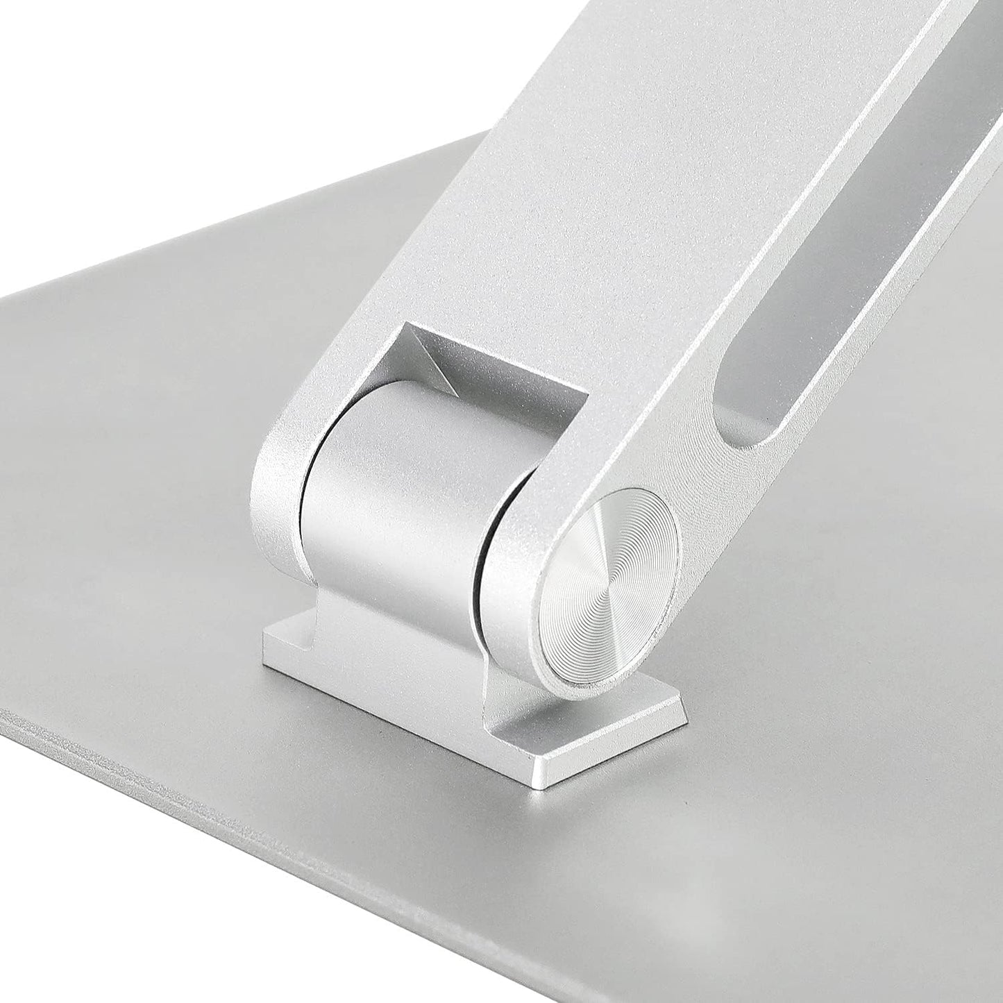 Amazon Basics Adjustable Ergonomic Laptop Stand with Heat Dissipation, continuous height and angle adjustment, ideal for laptops up to 17.3 inches, 27.9 x 23 x 5.6 cm, Silver