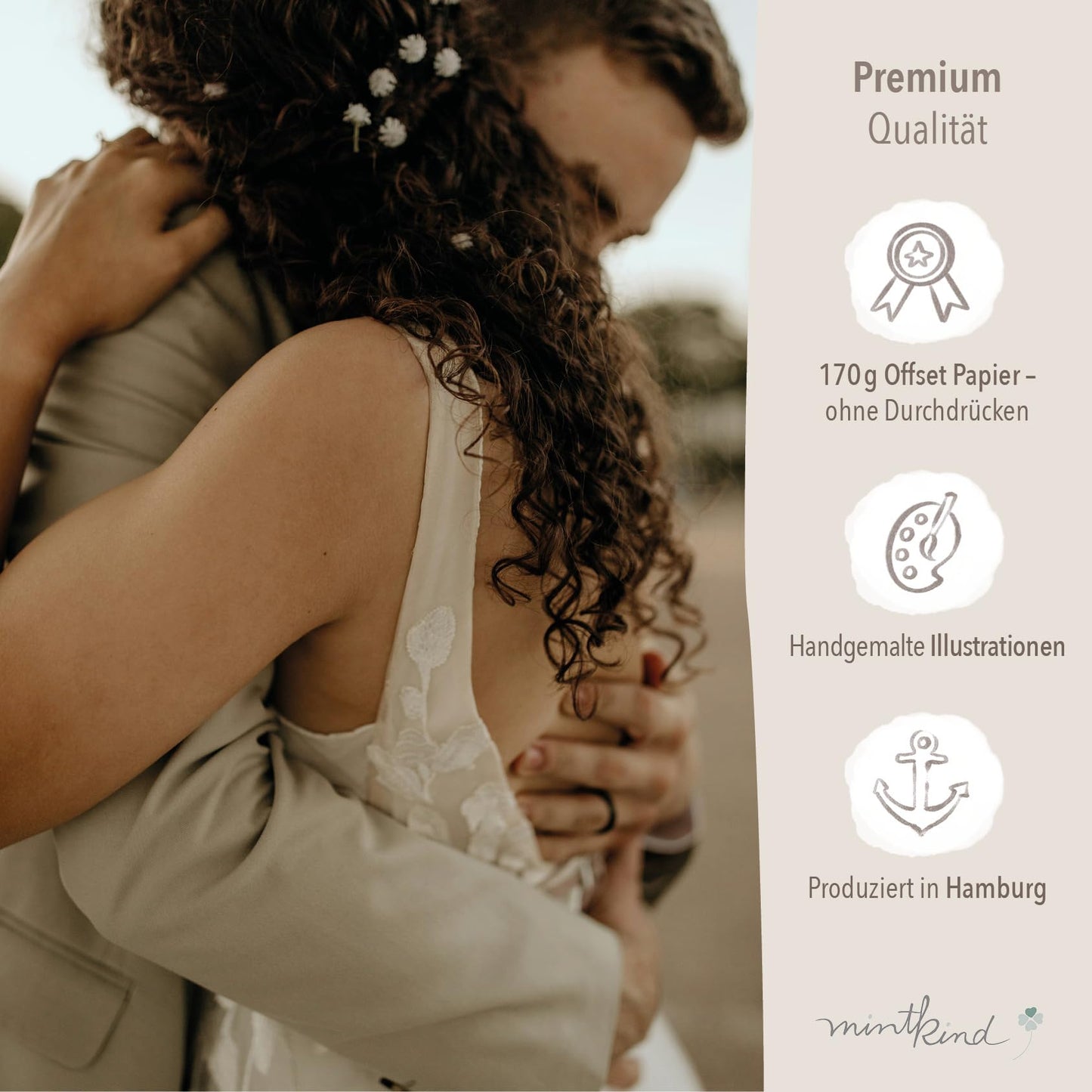 mintkind® Guestbook Wedding for Writing Greenery incl. 4 sticker sheets | 84 pages for creative design | Wedding gifts for the bridal couple as wedding decor | Golden Wedding Silver Wedding