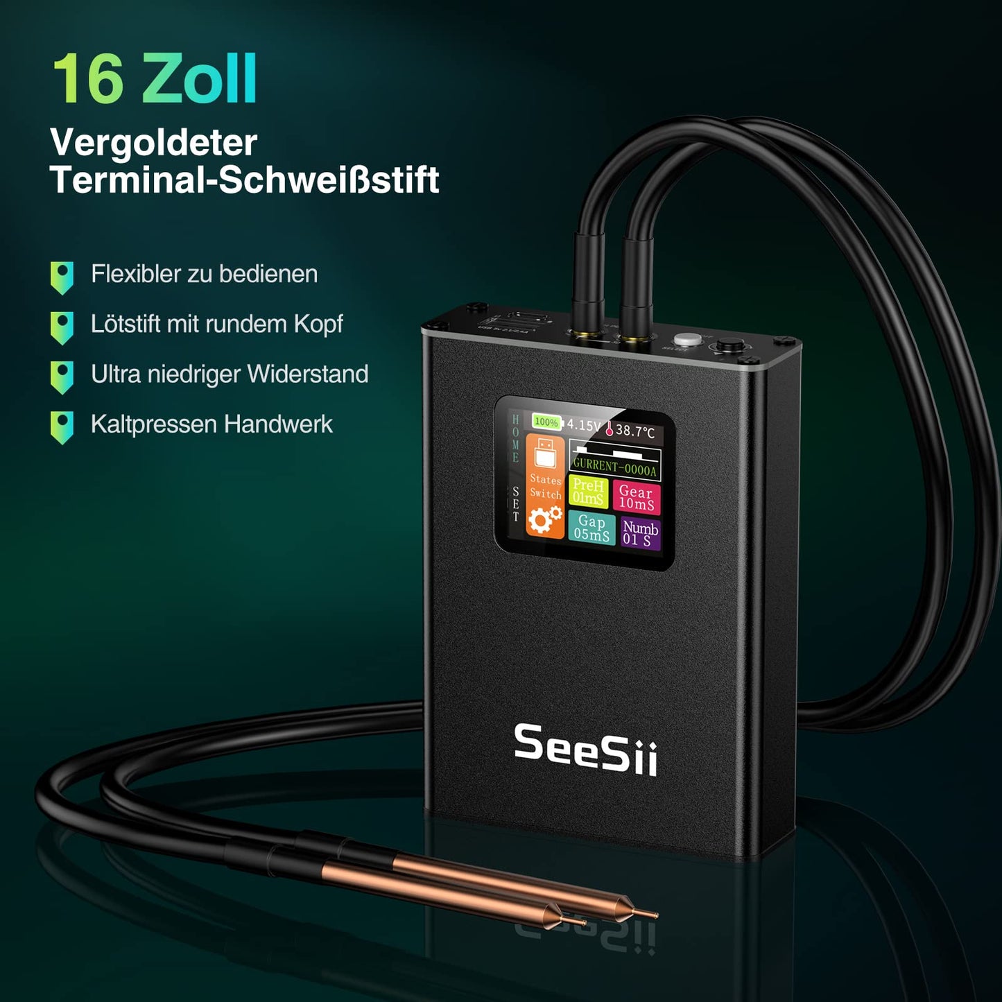 Seesii spot welder for batteries - SE-215 spot welder 5000mAh with 30 adjustable levels, battery spot welder LCD for welding battery plates.