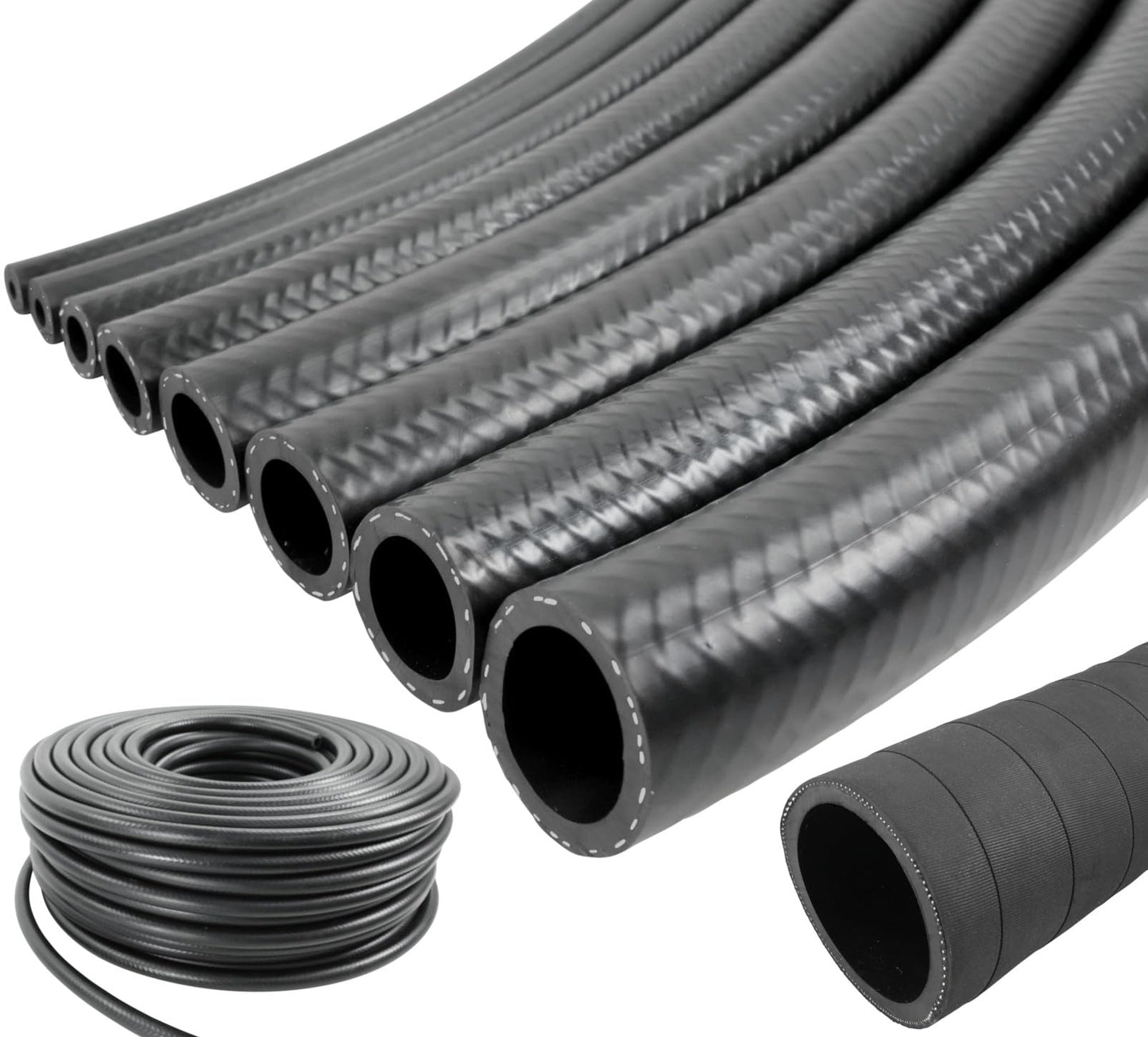 7m EPDM radiator hose Ø 5 x 11 mm coolant hose 120°C * MANY SIZES & LENGTHS * fabric reinforced vacuum hose rubber hose hot water DIN 73411 * SMOOTH EXTERIOR