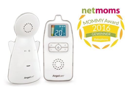 Angelcare Baby Monitor AC423-D, ÖKO-Test winner, low radiation, up to 250m range, night light, room temperature display.