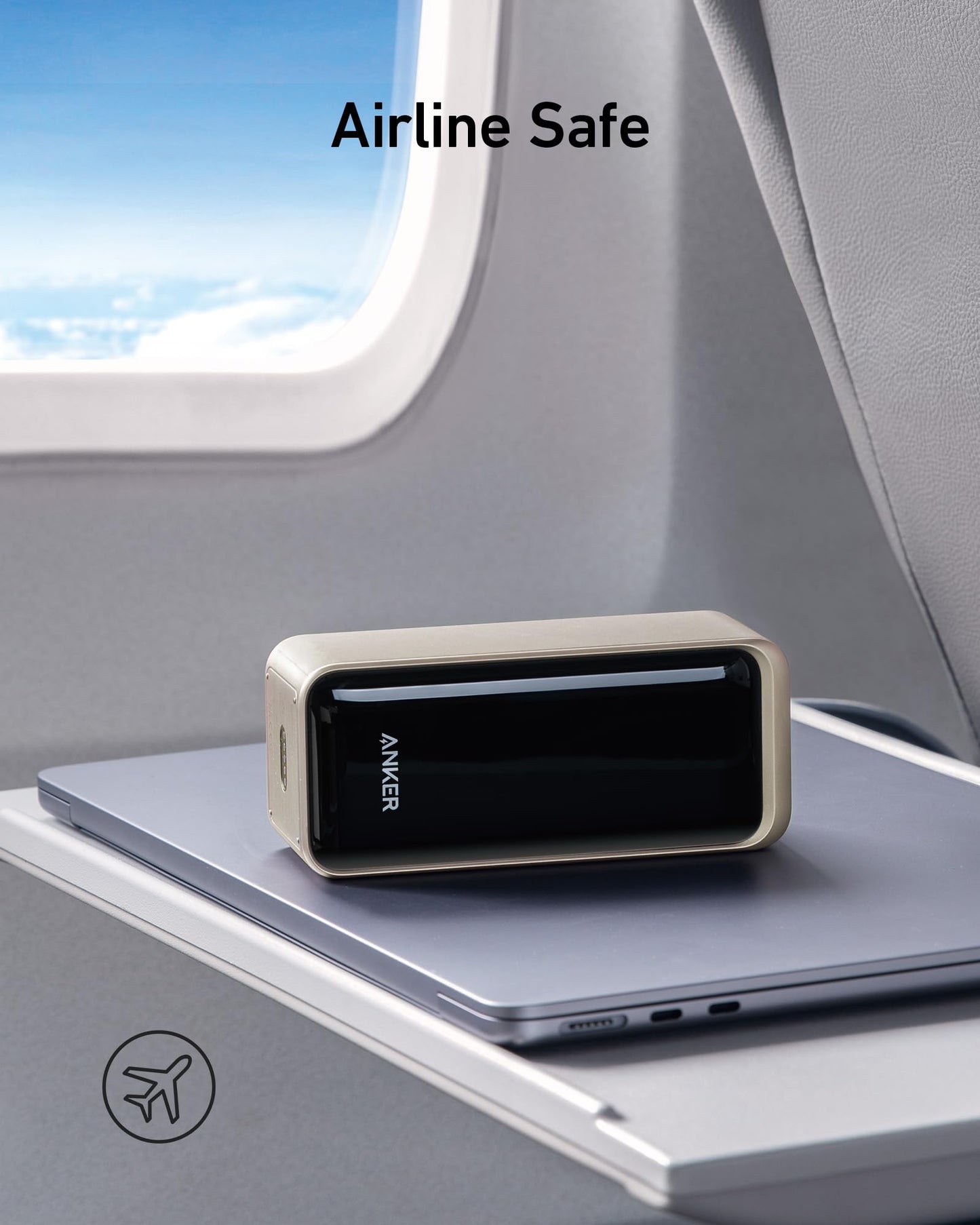 Anchor Prime Powerbank, 20,000mAh external battery with 200W power, digital display, 2x USB-C and 1x USB-A port, compatible with iPhone 14/13 series, Samsung, MacBook, Dell, and more (Golden)
