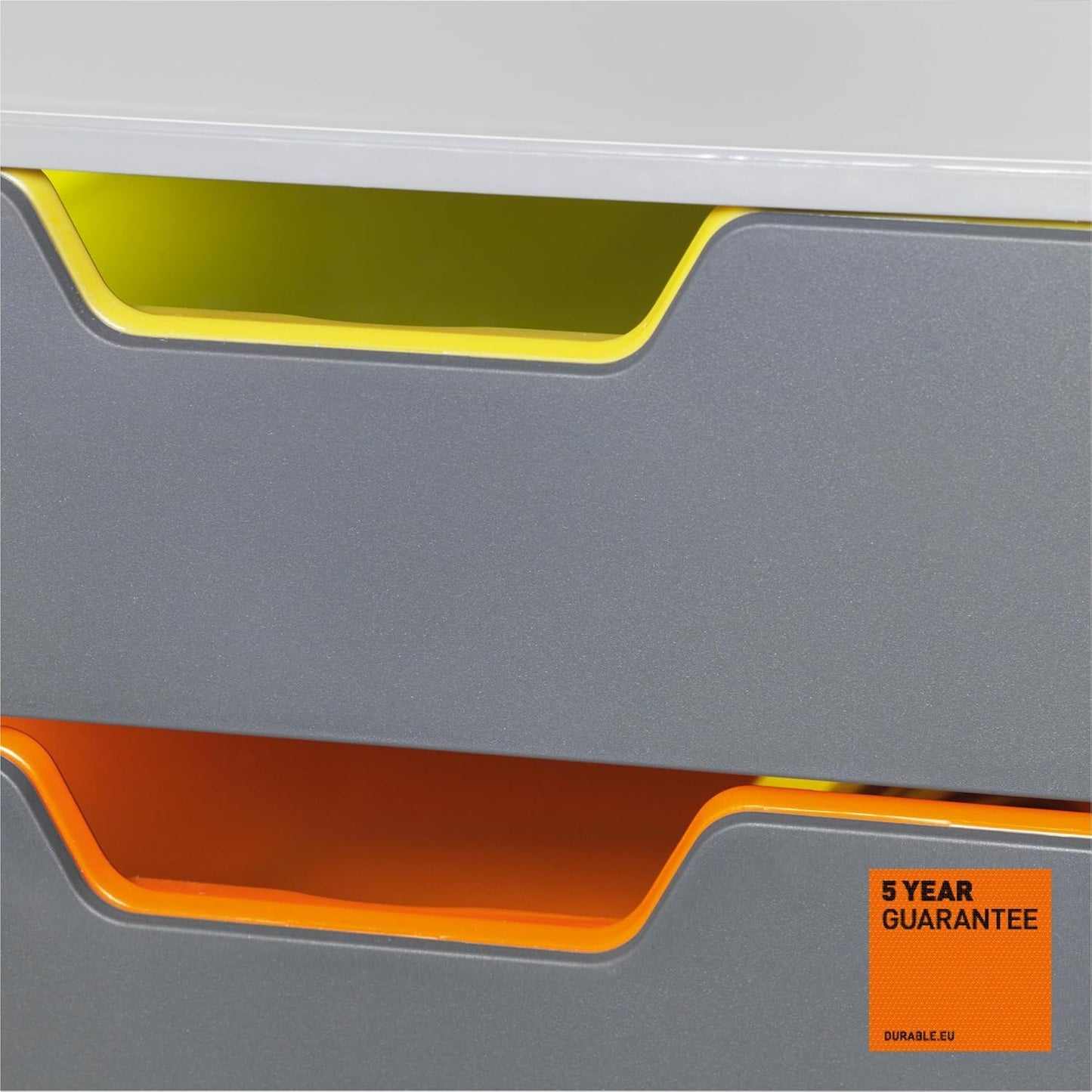 Durable A4 Drawer Box (Varicolor) Storage Box with 5 compartments, includes labels for labeling, colorful, 760527