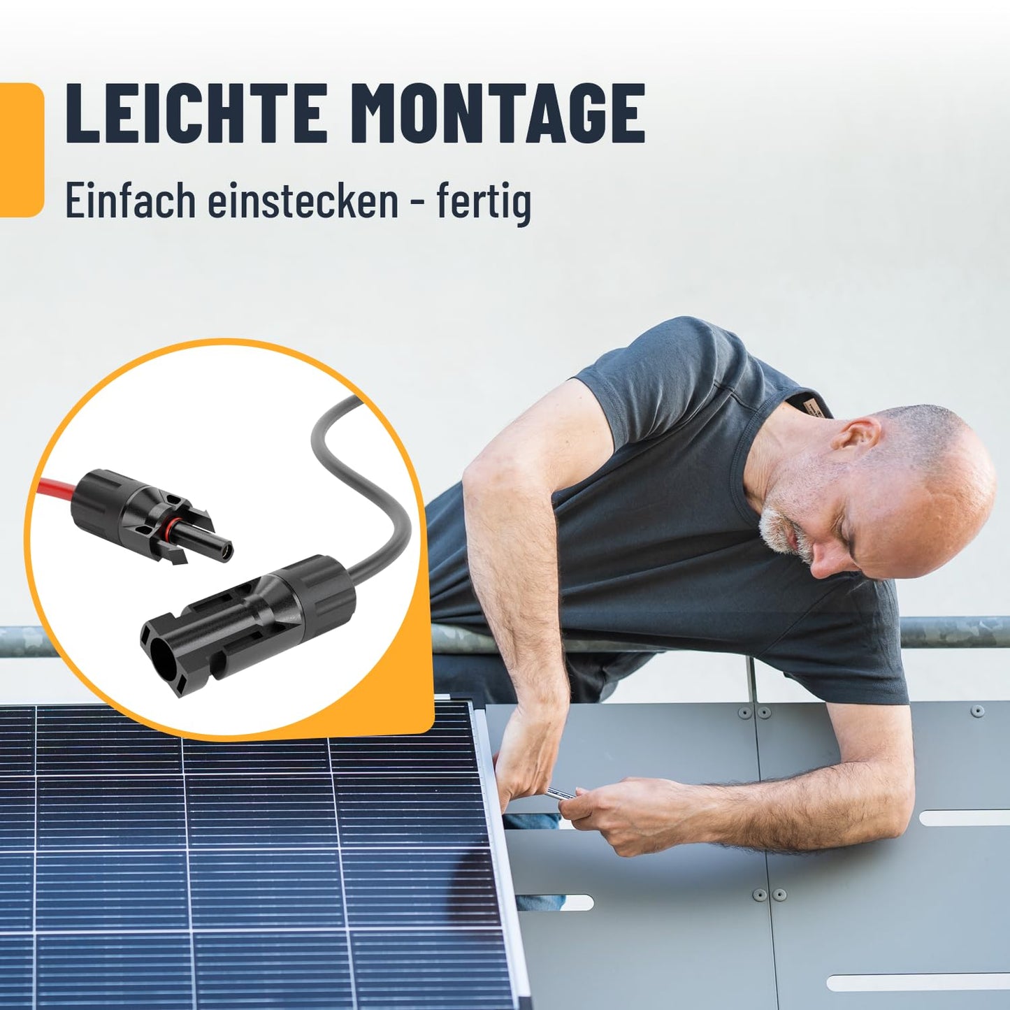 2X 5 meters of 4mm2 H1Z2Z2-K solar cable in black & red - UV-resistant PV cable for photovoltaic installation. Solar cable 4mm2 from ABSINA for easy mounting.