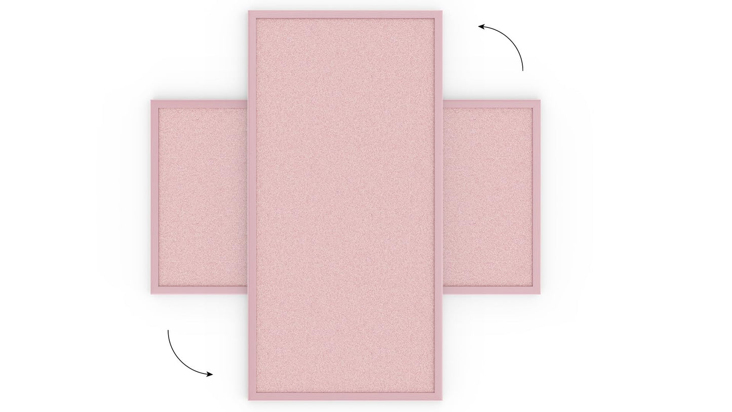 ALLboards pinboard with pink wooden frame 80x40cm cork board cork wall pinboard cork