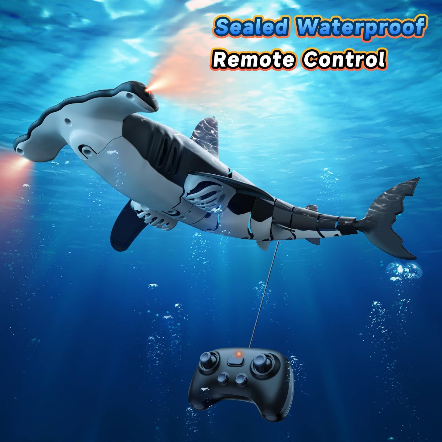 Remote-controlled shark toy highly realistic summer water toy for boys aged 6 and up fun pool and bath games (Gray)