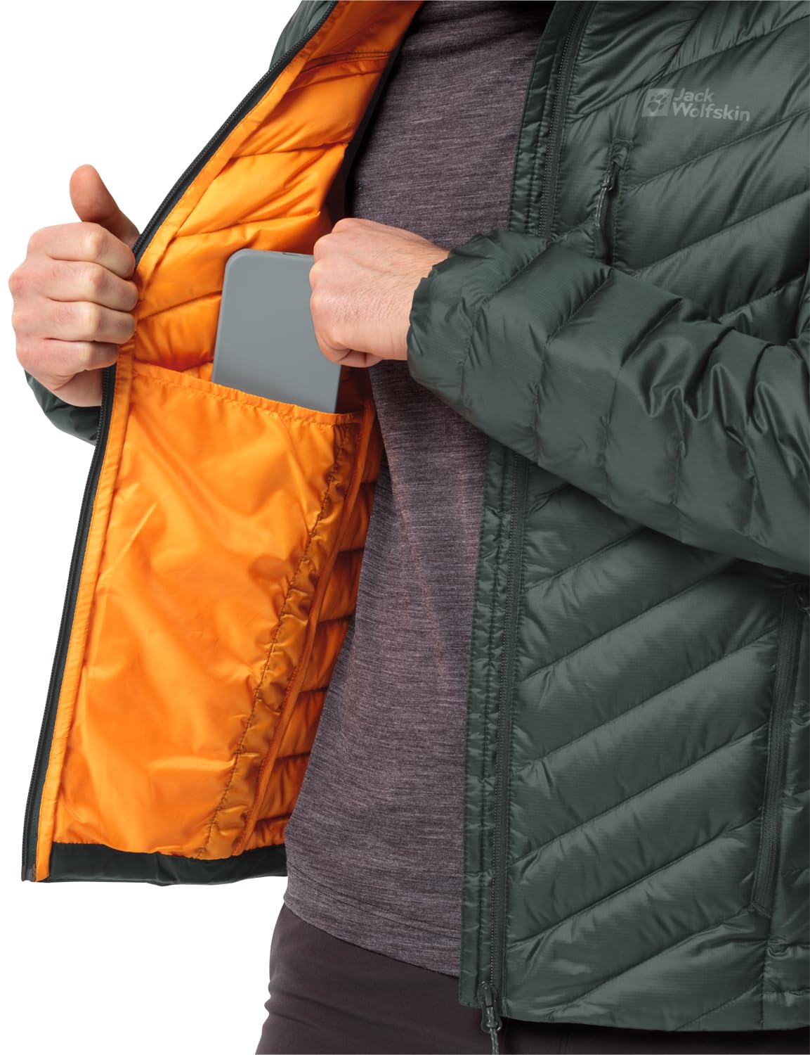Jack Wolfskin Men's PASSAMANI DOWN JKT M Down Jacket, Black Olive, L