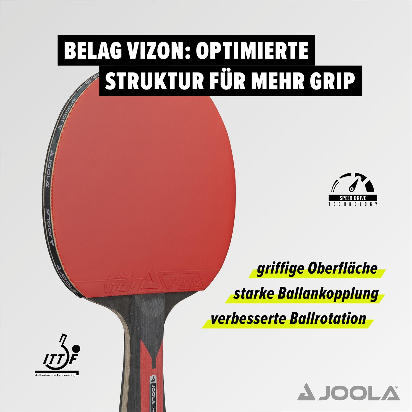 JOOLA Table Tennis Set Duo Carbon 2 table tennis rackets + 3 table tennis balls + table tennis case, red/black, 6 pieces